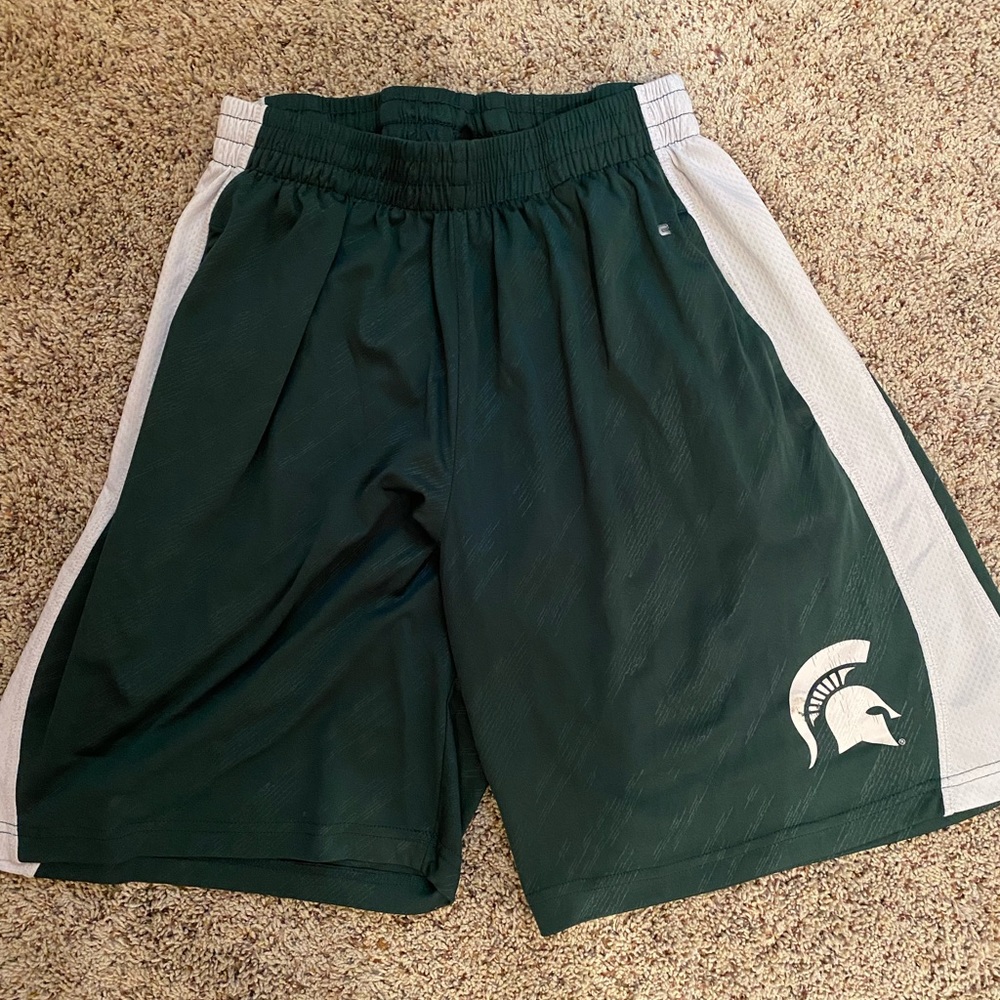 Michigan State basketball shorts.